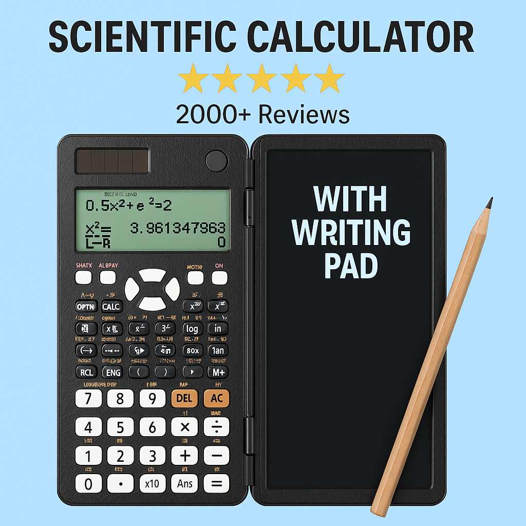 2 In 1 Foldable Scientific Calculators Handwriting Tablet